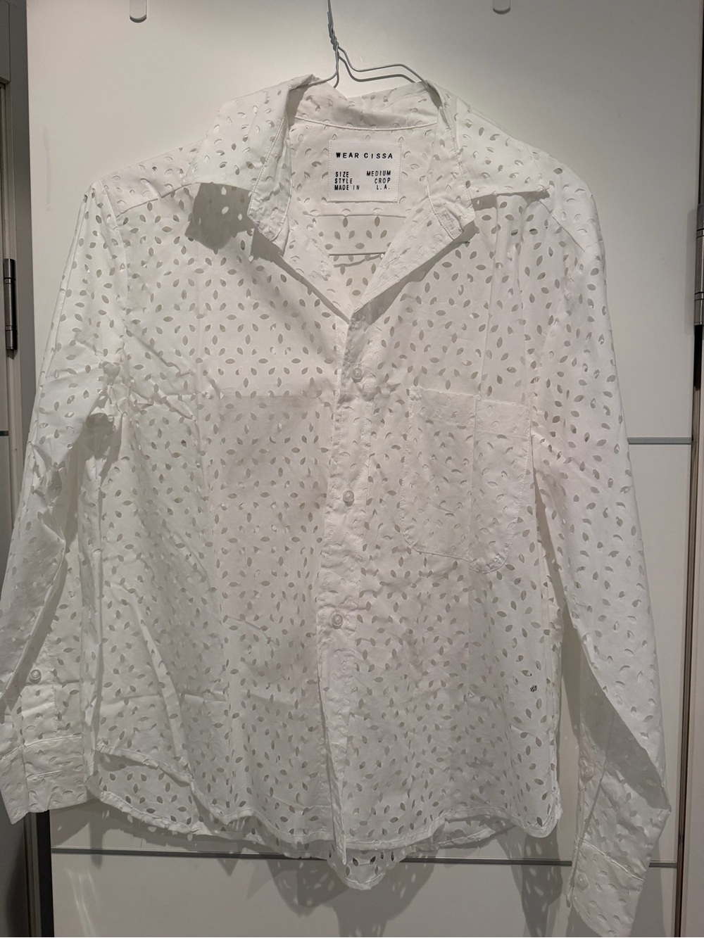 Cissa White Eyelet Long-Sleeve Shirt